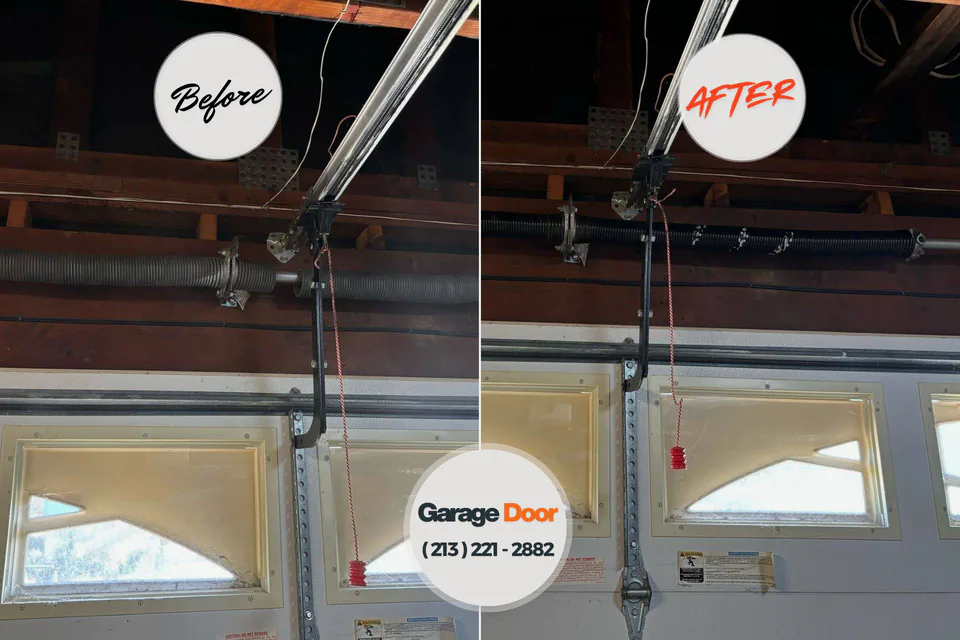 Before and after: garage door repair Lake Monticello, VA